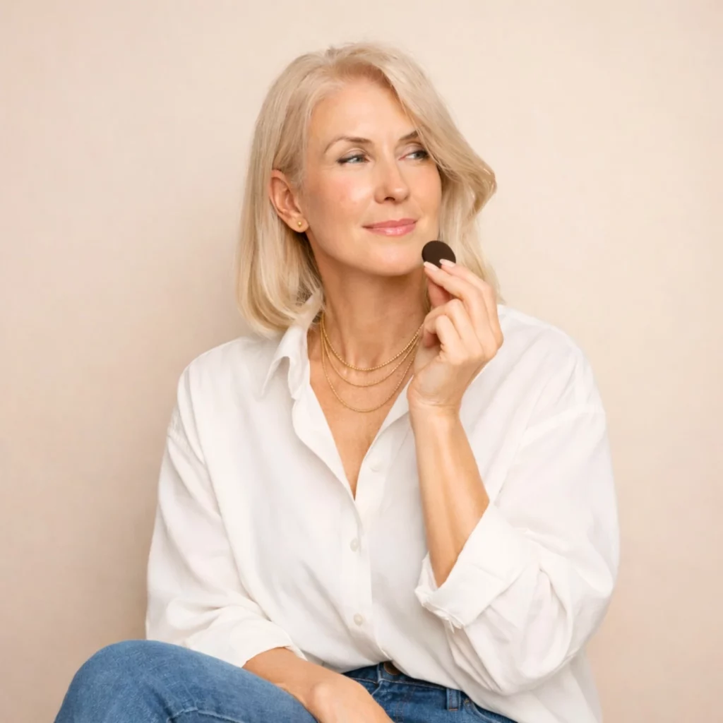 Femme palet de chocolat